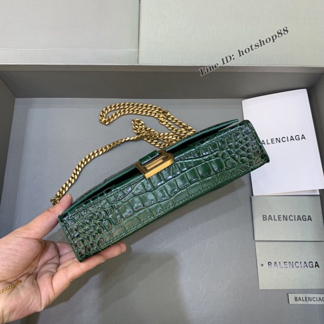 Balenciaga專櫃爆款鱷魚紋迷你女士肩背包 巴黎世家沙漏鏈條斜挎包 fyj1870